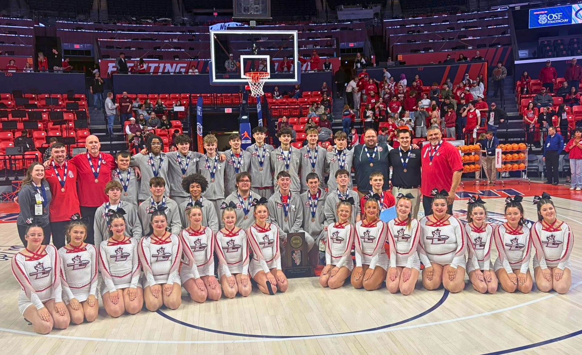 Lawrenceville finished third at the IHSA Class 1A boys state basketball tournament in Champaign (Photo by Josh Brown).