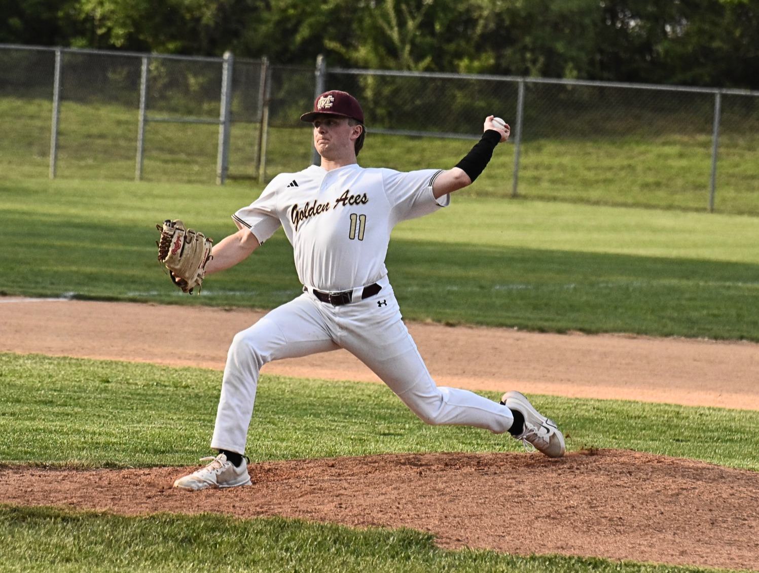 Mt. Carmel's Asher Coston pitches against Cisne (Photo by Hometown Register).