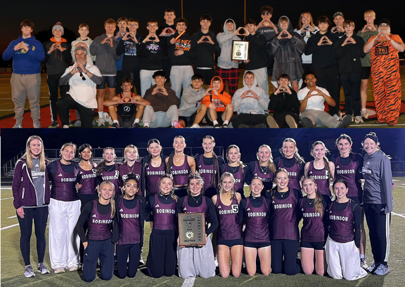 Olney (above) and Robinson won LIC track crowns on May 6 at Lawrenceville (Photos by Dave Rohr).